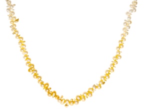 Ombre Cultured Japanese Akoya Pearl 18k Yellow Gold Over Sterling Silver 18 Inch Necklace