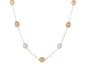 Multi-Color Cultured South Sea Pearl 14k Yellow Gold  18 Inch Necklace