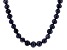 Womens Pearl Necklace Strand Black Freshwater Pearl Rhodium Over Sterling Silver