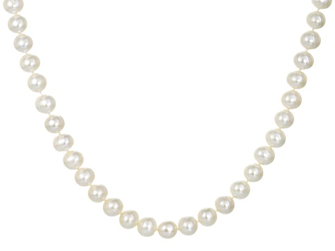 Cultured Freshwater Pearl 14k Yellow Gold Strand Necklace 8.5-9.5mm