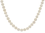 White Cultured Freshwater Pearl 14k Yellow Gold 24 Inch Strand Necklace