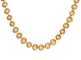 Cultured Freshwater Pearl And Diamond 18k Yellow Gold Over Sterling Silver Necklace 11-11.5mm