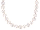 White Cultured Japanese Akoya Pearl 14k Yellow Gold Necklace 8-8.5