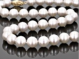 White Cultured Japanese Akoya Pearl 14k Yellow Gold Necklace 8-8.5