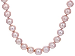 Natural Pink Color Cultured Kasumiga Pearl 14k White Gold Strand Necklace 10.5-13.5mm