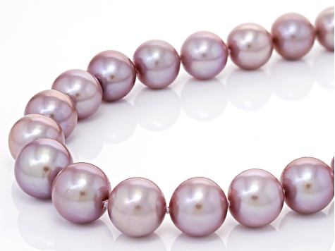 Natural Multi-Pink Cultured Kasumiga Pearl 14k White Gold Necklace 10.5-13.5mm