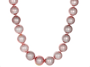 Picture of Genusis Pearls(TM) 11-14mm Natural Pink Cultured Freshwater Pearl Rhodium Over Silver Necklace