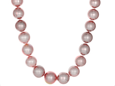 Genusis Pearls(TM) 11-14mm Natural Pink Cultured Freshwater Pearl Rhodium Over Silver Necklace