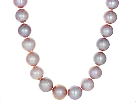 Genusis Pearls(TM)11-14mm Natural Lavender Cultured Freshwater Pearl  Rhodium Over Silver Necklace
