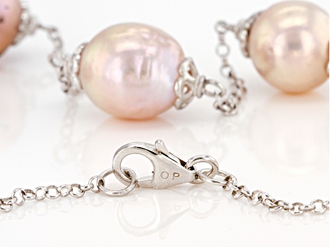 pearl necklace jtv 5mm rhodium freshwater cultured tm sterling inch silver pink list