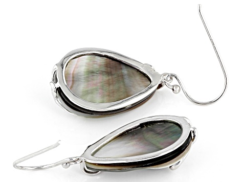 23x18mm Silver Cultured Blister Pearl Rhodium Over Sterling Silver Earrings