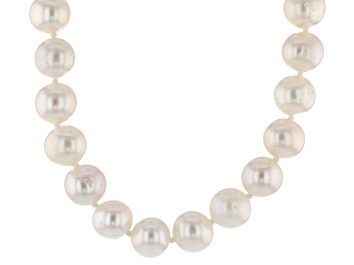 Picture of 8mm White Cultured Freshwater Pearl, Rhodium Over Sterling Silver 18 Inch Necklace