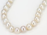 8mm White Cultured Freshwater Pearl, Rhodium Over Sterling Silver 18 Inch Necklace