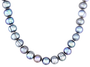 Platinum Cultured Freshwater Pearl Rhodium Over Sterling Silver 18 Inch Strand Necklace