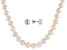 9-11mm White Cultured Freshwater Pearl, Rhodium Over Silver 20 Inch Necklace & Stud Earrings Set