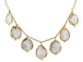 4.5-18.5mm Cultured Freshwater Pearl 18k Yellow Gold Over Silver & Gold Tone Accent 18 Inch Necklace