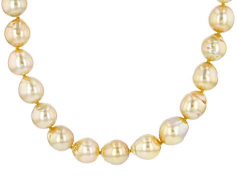 Golden Cultured South Sea Pearl, 18k Yellow Gold Over Sterling Silver ...