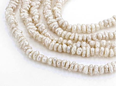4-5mm White Cultured Freshwater Pearl Endless Necklace Set of Five