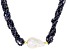 Genusis™ Cultured Freshwater Pearl & Sapphire 18k Yellow Gold Over Sterling Silver Necklace