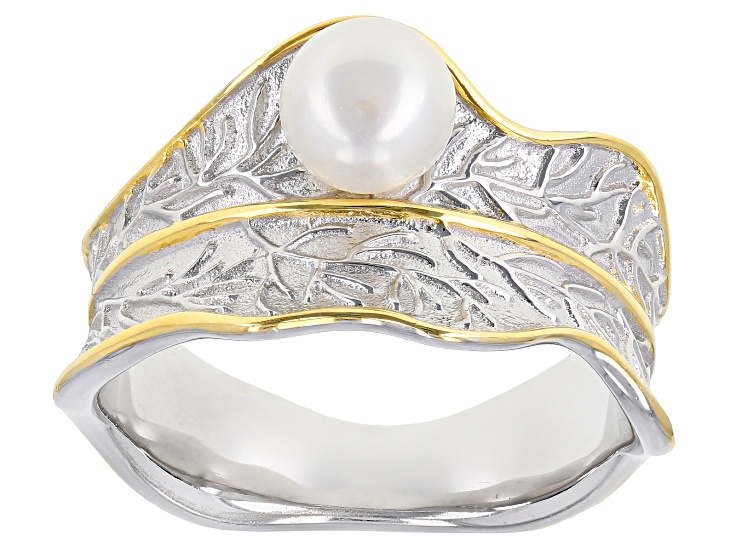 【HYERES LOR】22FW★ Noailles 14K Freshwater Pearl Ring 6mm White Freshwater Pearl Flower Ring – Na Hoku