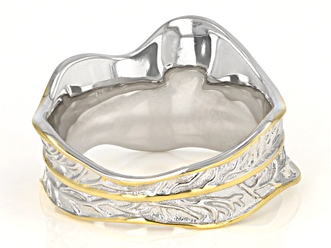 White Cultured Freshwater Pearl 6mm Rhodium & 18k Yellow