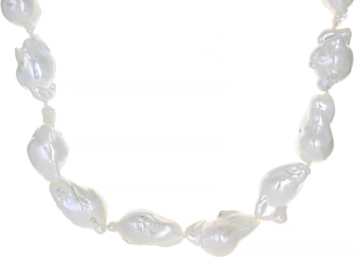 White Freshwater Baroque Pearl Necklace