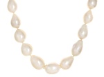 Natural Candlelight Color Cultured Kasumiga Pearl Rhodium Over Sterling 18 Inch Strand Necklace