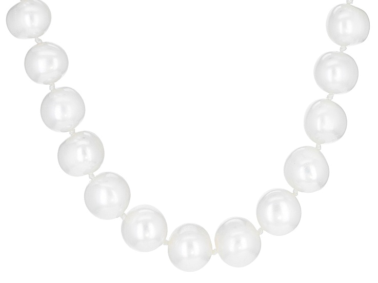 White Cultured Off-Round Freshwater Pearl 8-9mm Sterling Silver 20