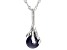 Black Cultured Freshwater Pearl & White Zircon Rhodium Over Sterling Silver Pendant With Chain