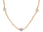 Genusis™ Cultured Freshwater Pearl & Pink Crystal Rhodium Over Silver 32 Inch Necklace