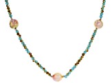 Genusis™ Cultured Freshwater Pearl & Green Crystal Rhodium Over Silver 32 Inch Necklace