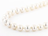 White Cultured Freshwater Pearl Rhodium Over Sterling Silver 18 Inch Strand Necklace
