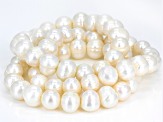 White Cultured Freshwater Pearl 10-11mm Stretch Bracelet Set of 3
