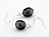 Black Cultured Freshwater Pearl Sterling Silver Necklace, Bracelet, & Earring Set