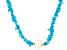 White Cultured Freshwater Pearl And Neon Apatite Rhodium Over Sterling Silver Necklace
