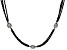 Platinum Cultured Freshwater Pearl and 35ctw Black Spinel Rhodium Over Sterling Silver Necklace