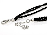 Platinum Cultured Freshwater Pearl and 35ctw Black Spinel Rhodium Over Sterling Silver Necklace