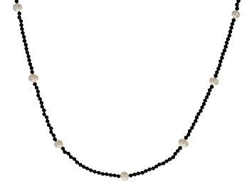 18K Solid Yellow Gold Double Strand Mangalsutra Bracelet with Gold Chain and Black Beads 6.5 Inches