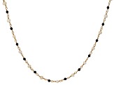 White Cultured Freshwater Pearl & Black Spinel 18k Yellow Gold Over Sterling Silver 18 Inch Necklace