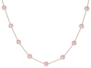 Pink Cultured Freshwater Pearl 10k Rose Gold 18 Inch Necklace