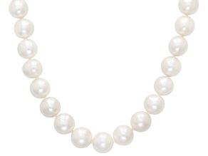 White Cultured Freshwater Pearl 14K Yellow Gold 18 Inch Necklace
