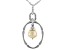 Golden Cultured South Sea Pearl Rhodium Over Sterling Silver Pendant With Chain