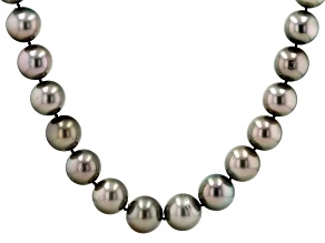 Cultured Tahitian Pearl Rhodium Over 14k White Gold 17.5 Inch Necklace