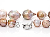 Multi-Color Cultured Freshwater Pearl Rhodium Over Sterling Silver 18 Inch Necklace