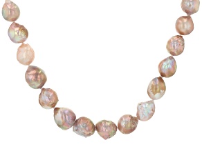 Multi-Color Cultured Freshwater Baroque Pearl Rhodium Over Silver 18 Inch Necklace