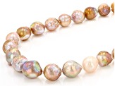 Genusis™ Multi-Color Cultured Freshwater Pearl Rhodium Over Silver 18 Inch Necklace