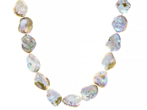 Multicolor Cultured Freshwater Pearl Rhodium Over Sterling Silver 20 Inch Necklace