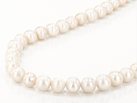 White Cultured Freshwater Strand Necklace and Stretch Bracelet Set