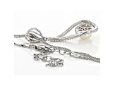 White Cultured Freshwater Pearl & Cubic Zirconia Rhodium Over Sterling Silver Pendant & Earring Set