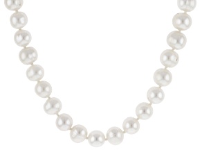 Cultured Freshwater Pearl with White Diamond Accents Rhodium Over Sterling Silver 18 Inch Necklace